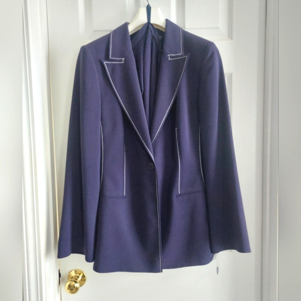 Elegant Blue Women's 2 Pc. Blazer & Skirt Suit